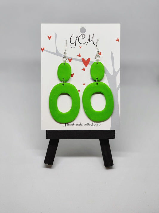 Lime Green Polymer Clay Earrings