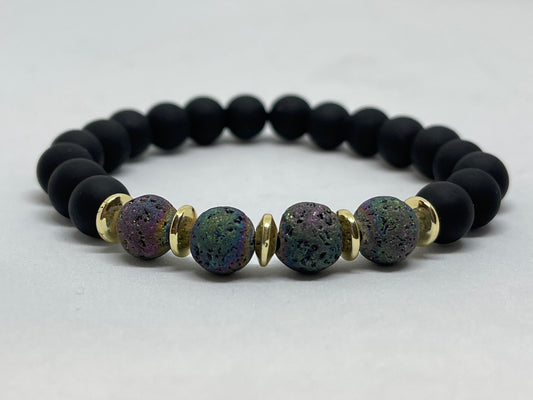 AB Lava Stone Stretch Bracelet